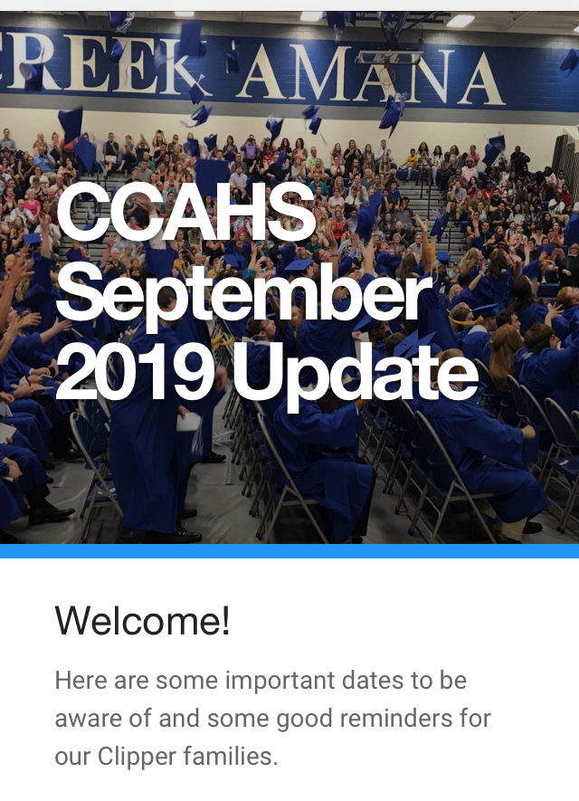 CCA HS Newsletter Image